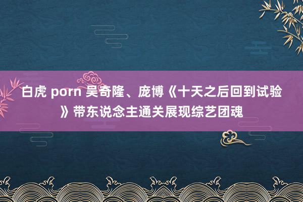 白虎 porn 吴奇隆、庞博《十天之后回到试验》带东说念主通关展现综艺团魂