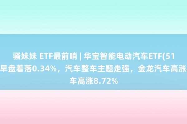 骚妹妹 ETF最前哨 | 华宝智能电动汽车ETF(516380)早盘着落0.34%，汽车整车主题走强，金龙汽车高涨8.72%