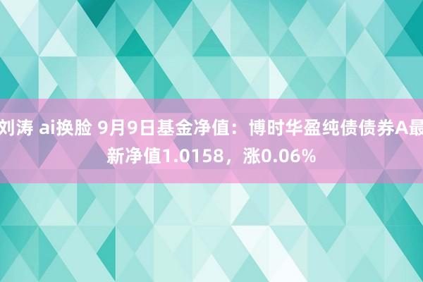 刘涛 ai换脸 9月9日基金净值：博时华盈纯债债券A最新净值1.0158，涨0.06%