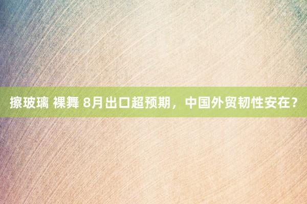 擦玻璃 裸舞 8月出口超预期，中国外贸韧性安在？