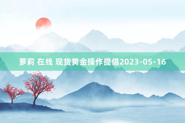 萝莉 在线 现货黄金操作提倡2023-05-16