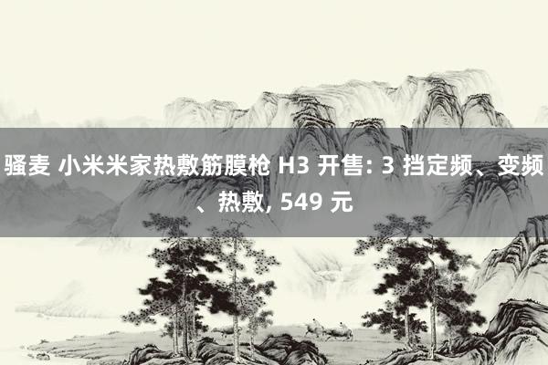 骚麦 小米米家热敷筋膜枪 H3 开售: 3 挡定频、变频、热敷， 549 元