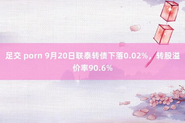 足交 porn 9月20日联泰转债下落0.02%，转股溢价率90.6%