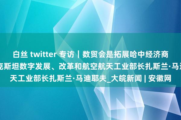 白丝 twitter 专访｜数贸会是拓展哈中经济商量的热切机遇——访哈萨克斯坦数字发展、改革和航空航天工业部长扎斯兰·马迪耶夫_大皖新闻 | 安徽网