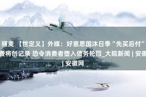 骚麦 【世定义】外媒：好意思国沐日季“先买后付”消费将创记录 恐令消费者堕入债务轮回_大皖新闻 | 安徽网