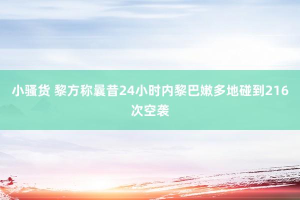 小骚货 黎方称曩昔24小时内黎巴嫩多地碰到216次空袭