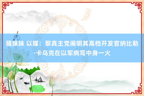 骚妹妹 以媒：黎真主党阐明其高档开发官纳比勒·卡乌克在以军病笃中身一火