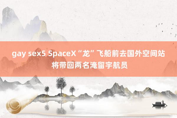 gay sex5 SpaceX“龙”飞船前去国外空间站 将带回两名淹留宇航员