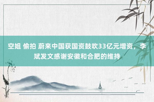 空姐 偷拍 蔚来中国获国资鼓吹33亿元增资，李斌发文感谢安徽和合肥的维持