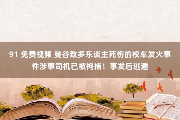 91 免费视频 曼谷致多东谈主死伤的校车发火事件涉事司机已被拘捕！事发后逃遁