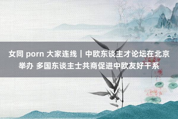 女同 porn 大家连线｜中欧东谈主才论坛在北京举办 多国东谈主士共商促进中欧友好干系