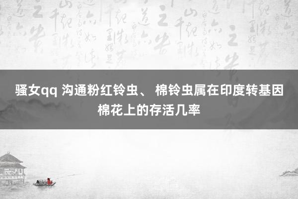 骚女qq 沟通粉红铃虫、 棉铃虫属在印度转基因棉花上的存活几率