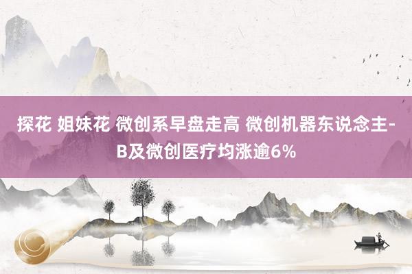 探花 姐妹花 微创系早盘走高 微创机器东说念主-B及微创医疗均涨逾6%