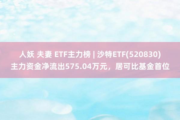 人妖 夫妻 ETF主力榜 | 沙特ETF(520830)主力资金净流出575.04万元，居可比基金首位