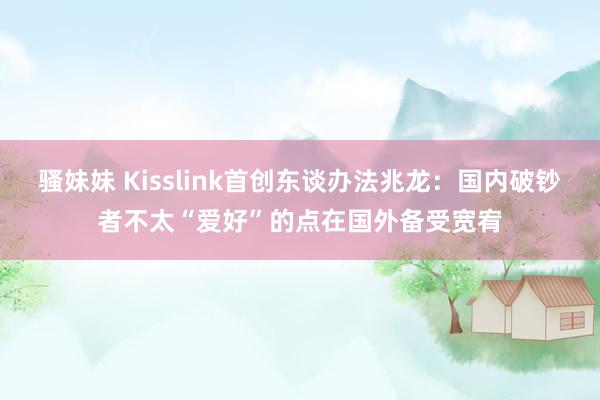 骚妹妹 Kisslink首创东谈办法兆龙：国内破钞者不太“爱好”的点在国外备受宽宥