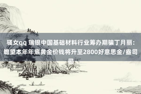 骚女qq 瑞银中国基础材料行业筹办期骗丁月丽：瞻望本年年底黄金价钱将升至2800好意思金/盎司