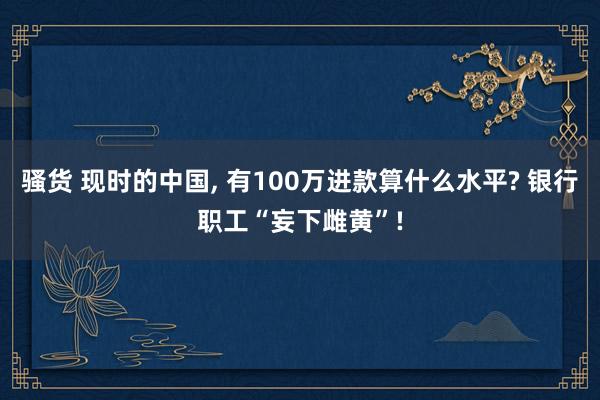 骚货 现时的中国， 有100万进款算什么水平? 银行职工“妄下雌黄”!