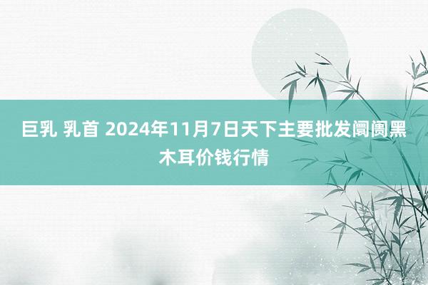 巨乳 乳首 2024年11月7日天下主要批发阛阓黑木耳价钱行情