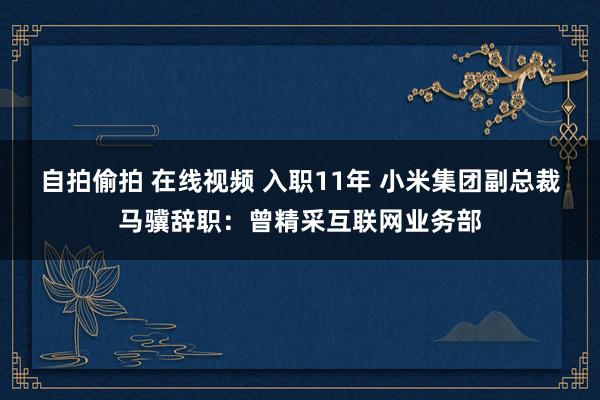 自拍偷拍 在线视频 入职11年 小米集团副总裁马骥辞职：曾精采互联网业务部