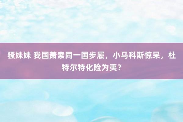 骚妹妹 我国萧索同一国步履，小马科斯惊呆，杜特尔特化险为夷？