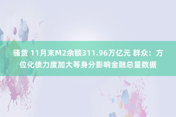 骚货 11月末M2余额311.96万亿元 群众：方位化债力度加大等身分影响金融总量数据