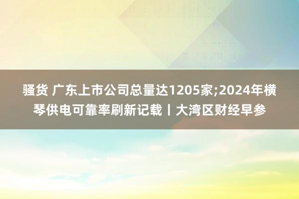 骚货 广东上市公司总量达1205家;2024年横琴供电可靠率刷新记载丨大湾区财经早参