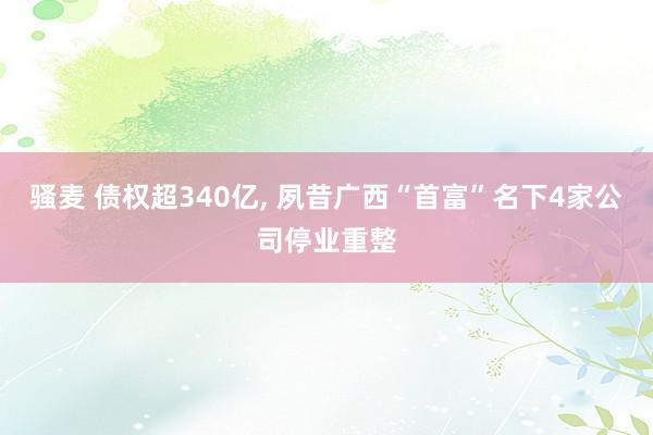 骚麦 债权超340亿， 夙昔广西“首富”名下4家公司停业重整